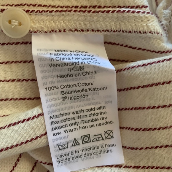 New!! Madewell Flannel Popover Shirt Striped - Picture 6 of 6